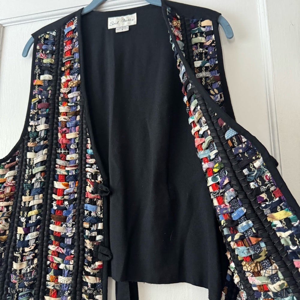 Soulmates Vintage Boho Patchwork Vest Size M - Picture 11 of 16